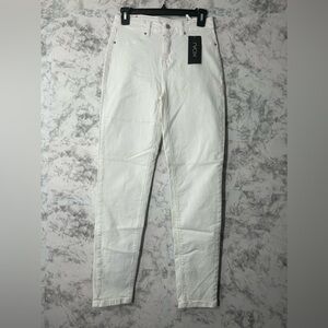 Koaj  Women High Rise Stretch Leg White Jeans Sz 8 NWT